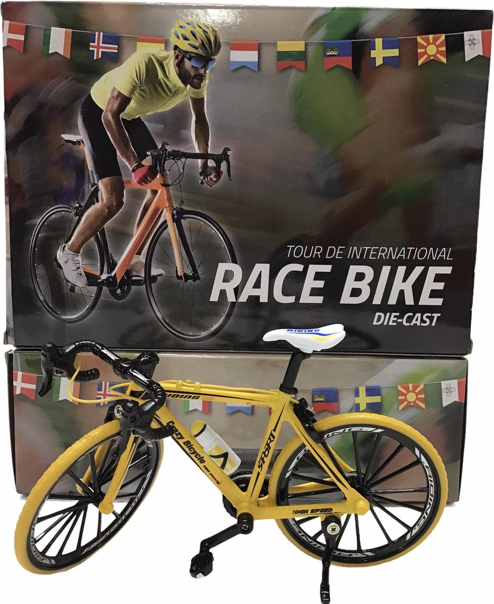 wielrenfiets miniatuur tour de France fiets geel racefiets race fiets
