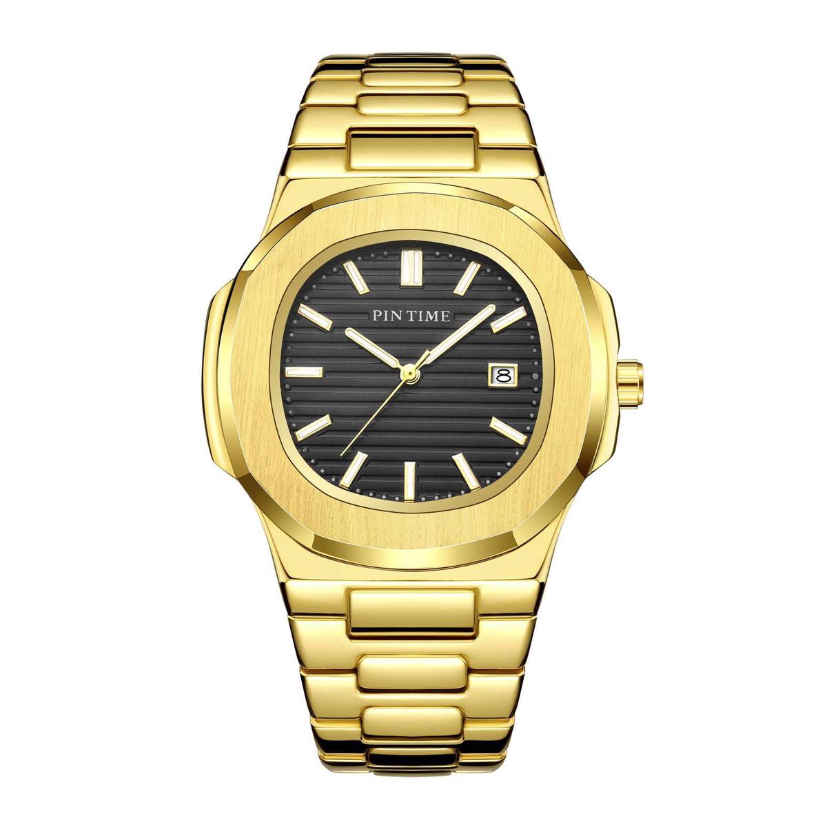 Pin Time Gold Steel - Heren Horloge