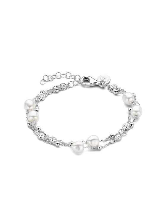 Casa Jewelry Armband Pruts Pearl Duo Zilver van 16 cm met 3 cm