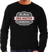 Cadeau sweater voor de beste bbq master - heren - zwart - barbecue kado sweater / kleding - vaderdag S