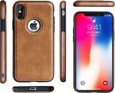 GSMNed - PU Leren telefoonhoes iPhone X/Xs bruin – hoogwaardig leren hoesje bruin - telefoonhoes iPhone X/Xs bruin - lederen hoes voor iPhone X/Xs bruin