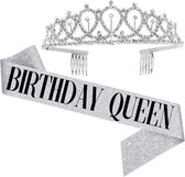 TDR - Verjaardag Sjerp en Tiara - Met text "Birthday Queen" - Zilver