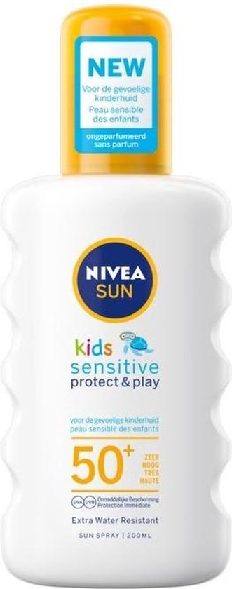 NIVEA SUN Babies & Kids Sensitive Zonnebrand Spray SPF 50 - Zonnebrandcrème voor Gevoelige huid - 200ml