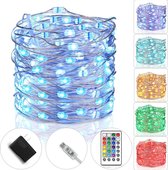 Buxibo - Waterdichte Fairy Lights - Lampjes Slinger - LED Lichtslinger - 5M met 100LED in Multi Kleur - USB Aansluiting - String Light Kerstverlichting - Sfeerverlichting - Indoor