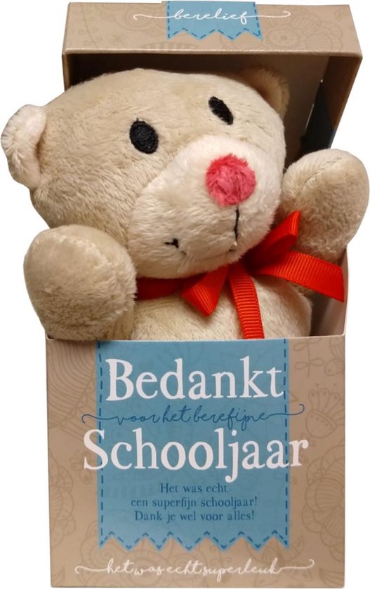 Knuffel - In doosje - Bedankt schooljaar | bol.com
