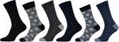 Grappige sokken - Funny socks - Sokken heren - Vaderdag kados - Cadeau voor man - Stippen - Maat 40/46 - 6 paar