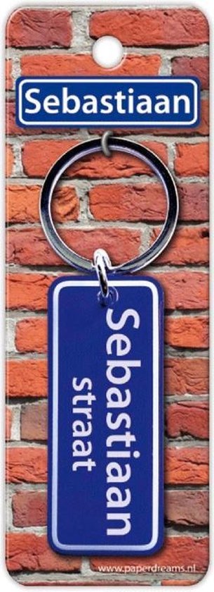 Paper Dreams Sleutelhanger Straatnaam Sebastiaan 9cm Staal Blauw