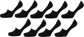 Footies - Sneakersokken - Sokken dames - Sokken heren - Unisex - Zwart - Maat 42/47 - 9 paar