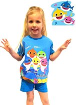 Baby shark - baby /peuter - shortama - blauw - maat 18-24 maanden