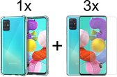 Samsung A51 5G Hoesje - Samsung Galaxy A51 5G hoesje shock proof case transparant hoesjes cover hoes - 3x Samsung A51 Screenprotector