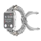 Schedel Paraplu Koord Gevlochten Horlogebandje Voor Apple Watch Series 6 & SE & 5 & 4 40mm / 3 & 2 & 1 38mm (Grijs)