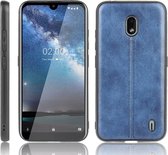 Voor Nokia 2.2 schokbestendig naaien koe patroon Skin PC + PU + TPU Case (blauw)