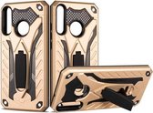 Voor Huawei Y7P schokbestendige TPU + pc-beschermhoes met houder (goudkleurig)