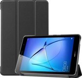Voor Huawei MatePad T8 Custer Texture Horizontale Flip Leren Case met Drie-vouwbare Houder (Zwart)