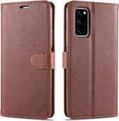 Voor Huawei Honor V30 AZNS Schapenvacht Textuur Horizontale Flip Leren Case met Houder & Kaartsleuven & Portemonnee (Bruin)