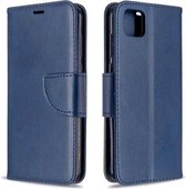 Voor Huawei Y5P / Honor 9S Retro Lambskin Texture Pure Color Horizontale Flip PU Leather Case met Houder & Kaartsleuven & Portemonnee & Lanyard (Blauw)