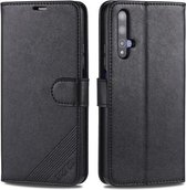 Voor Huawei Honor 20 AZNS Schapenvacht Textuur Horizontale Flip Leren Case met Houder & Kaartsleuven & Portemonnee (Zwart)