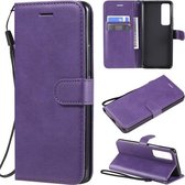 Voor Huawei nova 7 Pro effen kleur horizontale flip beschermende lederen tas met houder & kaartsleuven & portemonnee & lanyard (paars)