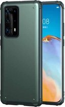 Voor Huawei P40 Pro + effen kleur Vierhoekige schokbestendige TPU + pc-beschermhoes (donkergroen)