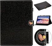 Voor Huawei MediaPad T5 10 inch Glitter Poeder Liefde Gesp Horizontale Flip Leren Case met Houder & Kaartsleuven (Zwart)