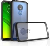 Voor Motorola G7 Power (EU-versie) Krasbestendig TPU + acryl beschermhoes (zwart)