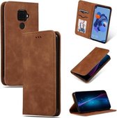 Voor Huawei Nova5i Pro Retro Skin Feel Business Magnetische horizontale lederen flip case (bruin)