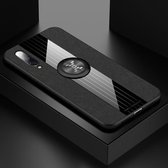 Voor Xiaomi Mi 9 SE XINLI Stikstof Textuur Schokbestendig TPU beschermhoes met ringhouder (zwart)