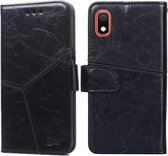 Voor Samsung Galaxy A10 Geometrische stiksels Horizontale Flip TPU + PU lederen tas met houder & kaartsleuven & portemonnee (zwart)