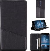 Voor Nokia 8 MUXMA MX109 horizontale lederen flip case met houder & kaartsleuf & portemonnee (zwart)