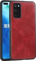 Voor Huawei Honor V30 Crazy Horse Getextureerd Kalfsleer PU + PC + TPU Case (Rood)