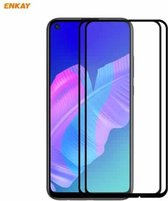 Voor Huawei P40 Lite E 2 STUKS ENKAY Hoed-Prins Volledige Lijm 0.26mm 9 H 2.5D Gehard Glas Volledige dekking Film