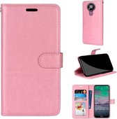 Voor Nokia 3.4 Pure Color Horizontale Flip PU lederen tas met houder & kaartsleuven & portemonnee & fotolijst (roze)