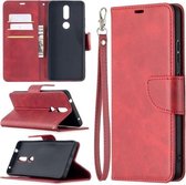 Voor Nokia 2.4 Retro Lamsvacht Textuur Pure Kleur Horizontale Flip PU Lederen Case met Houder & Kaartsleuven & Portemonnee & Lanyard (Rood)