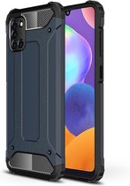 Voor Galaxy A31 Magic Armor TPU + PC Combinatie Case (Navy Blue)