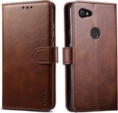 Voor Google Pixel 3a XL GUSSIM Zakelijke stijl horizontale flip lederen tas met houder en kaartsleuven en portemonnee (bruin)