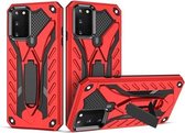 Voor Samsung Galaxy A02s (EU-versie) Schokbestendig TPU + pc-beschermhoes met houder (rood)