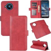 Voor Nokia 8.3 Dual-side magnetische gesp Horizontale flip lederen tas met houder & kaartsleuven & portemonnee (rood)