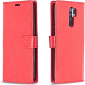 Voor Xiaomi Redmi 9 Crazy Horse Texture Horizontale Flip lederen tas met houder & kaartsleuven & portemonnee & fotolijst (rood)