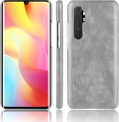 Voor Xiaomi Mi Note 10 Lite Shockproof Litchi Texture PC + PU Case (grijs)