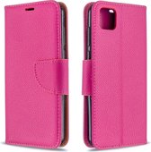 Voor Huawei Y5P / Honor 9S Litchi Texture Pure Color Horizontal Flip PU Leather Case met houder & kaartsleuven & Wallet & Lanyard (Rose Red)