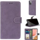 Voor Samsung Galaxy A72 5G Retro Frosted Horizontale Flip PU lederen tas met houder & kaartsleuven & portemonnee & fotolijst (paars)