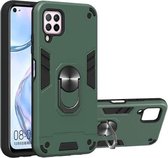 Voor Huawei nova 6 SE 2 in 1 Armor Series PC + TPU beschermhoes met ringhouder (groen)