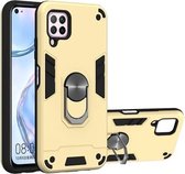 Voor Huawei nova 6 SE 2 in 1 Armor Series PC + TPU beschermhoes met ringhouder (goud)