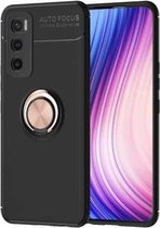 Voor vivo V20 SE metalen ringhouder 360 graden roterende TPU-hoes (zwart + roségoud)