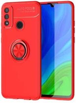 Voor Huawei P Smart (2020) Lenuo schokbestendige TPU-beschermhoes met onzichtbare houder (rood)