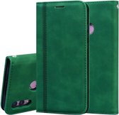 Voor Huawei P Smart 2019 Frosted Business Magnetische Horizontale Flip PU Leather Case met houder & kaartsleuf & lanyard (groen)