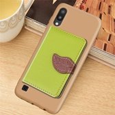 Leaf Buckle Litchi Texture kaarthouder PU + TPU Case voor Galaxy M10, met kaartsleuf & portemonnee & houder & fotolijst (groen)