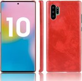 Schokbestendig Litchi Texture PC + PU-hoesje voor Galaxy Note10 + (rood)