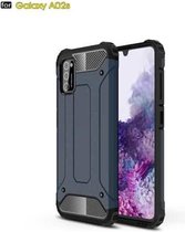 Voor Samsung Galaxy A02s Magic Armor TPU + pc combinatiebehuizing (marineblauw)