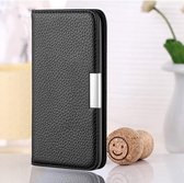 Voor Samsung Galaxy S21 Ultra 5G Litchi Texture Horizontale Flip Leather Case met houder & kaartsleuven (zwart)